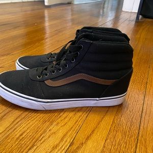 High top Black and Brown Suede Vans
